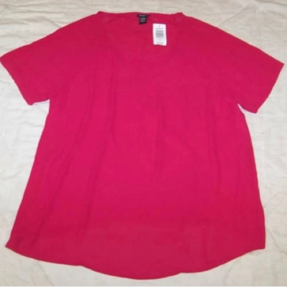 NWT Torrid Raspberry Pink Georgette Raglan Blouse